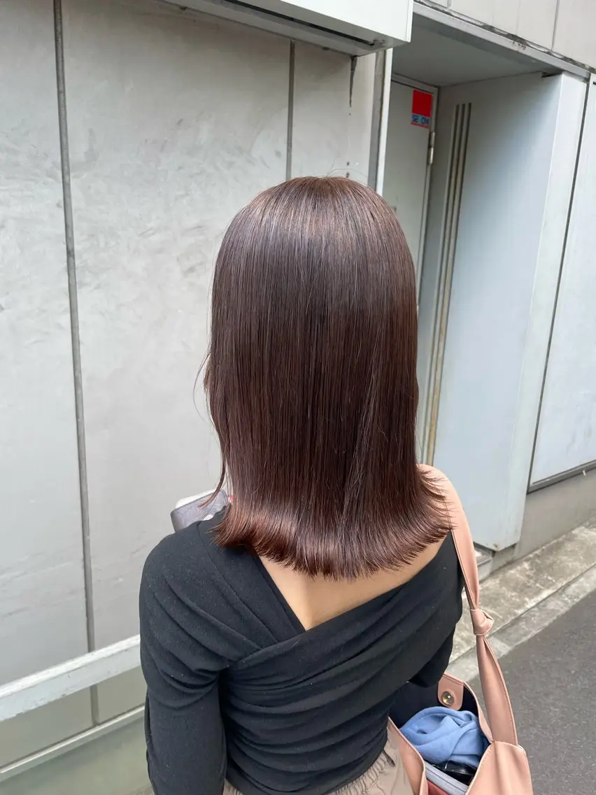 セミロング カラー ヘアカラー トリートメント ヘッドスパ ヘアセット 大人っぽ♡上品な暖色 ♡ブリーチなし♡のヘアスタイル