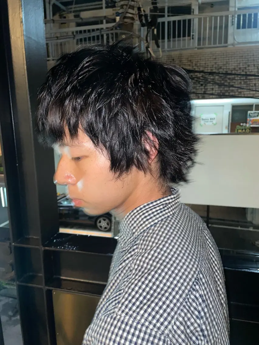 ショート カラー メンズ 黒髪 ナチュラルブラック 浅岡 昭汰のヘアスタイル