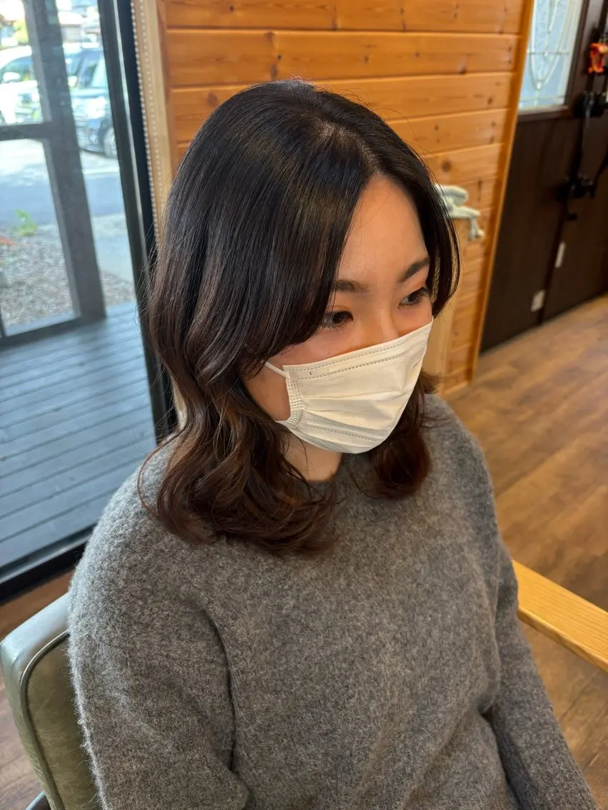 セミロング くびれヘア Ecre hair SARAのヘアスタイル