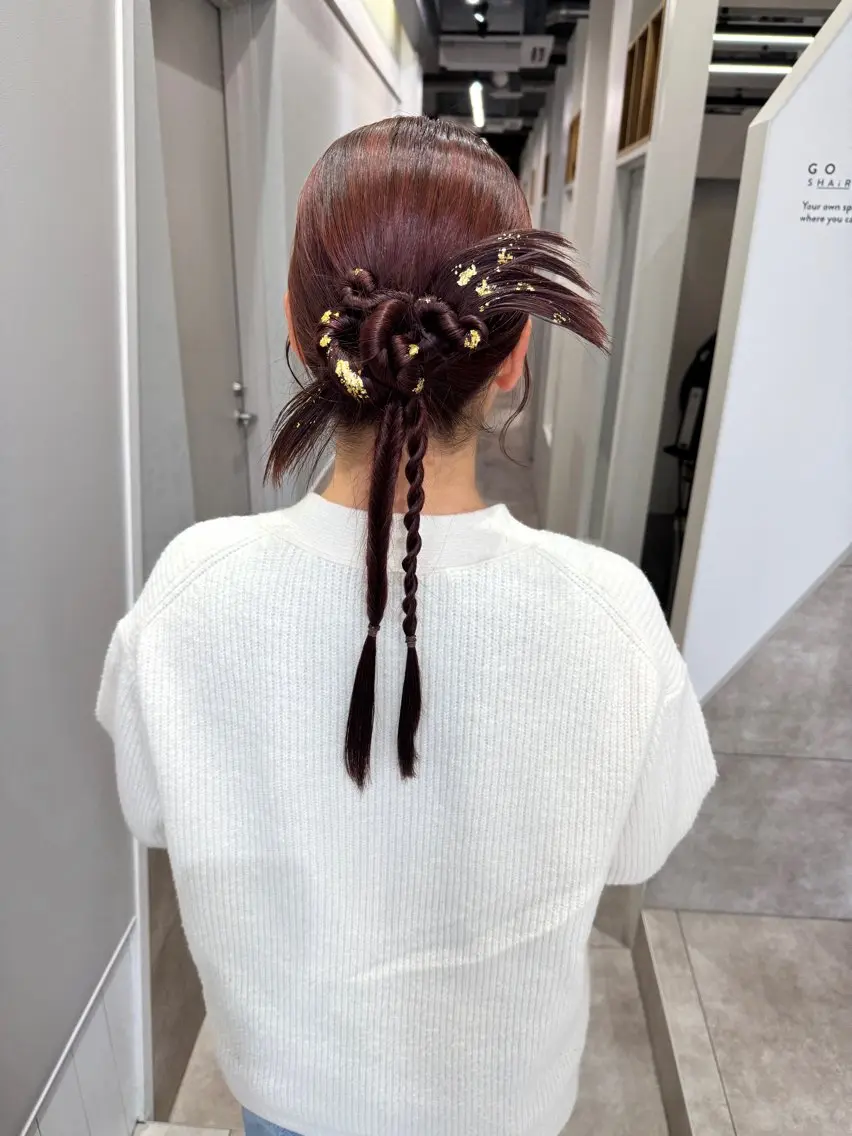セミロング ヘアアレンジ ヘアセット 三輪 恭平のヘアスタイル
