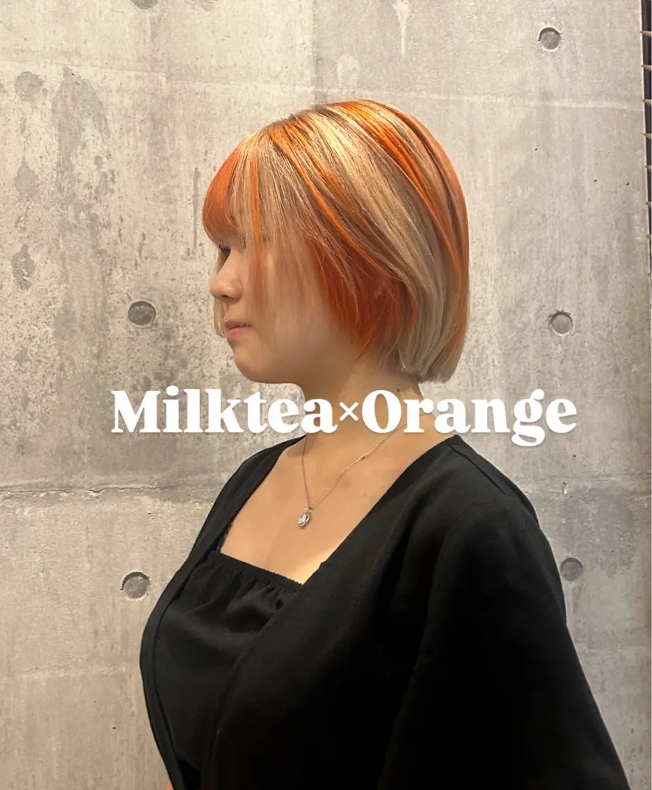 セミロング カラー オレンジ 本日空き十分！ Ryukiのヘアスタイル