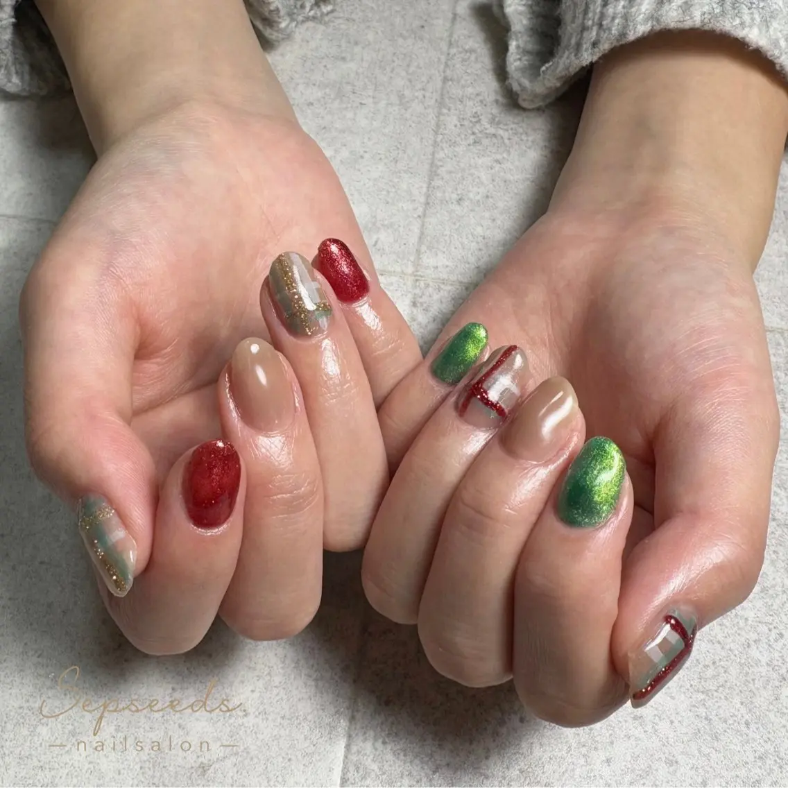 ネイル 冬ネイル クリスマス Sepseeds. 🌱朝9時～OK🤲のネイルデザイン
