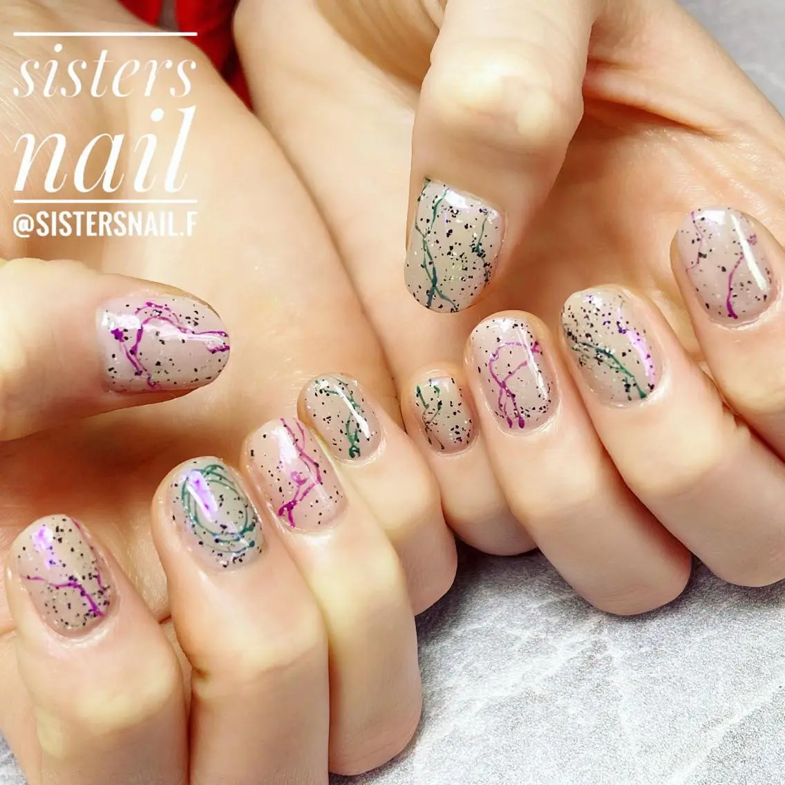 ネイル アートネイル オーロラネイル カジュアル ジェルネイル ニュアンスネイル ハンドネイル ハンドケア sisters nail.fのネイルデザイン