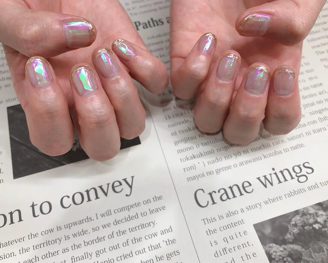 ネイル オーロラネイル ハンドネイル saki_ nail heronのネイルデザイン