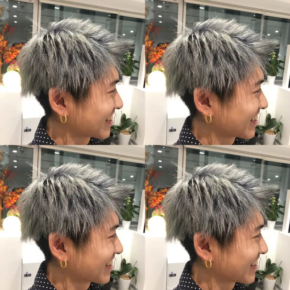 ショート カラー シルバー ホワイトシルバー カット ヘアカラー トリートメント JILBLAN京都 ショート/ハイライトのヘアスタイル
