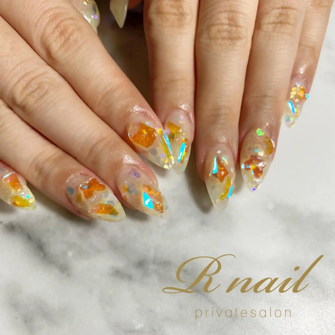 ネイル 長さ出し 韓国ネイル R nailのネイルデザイン
