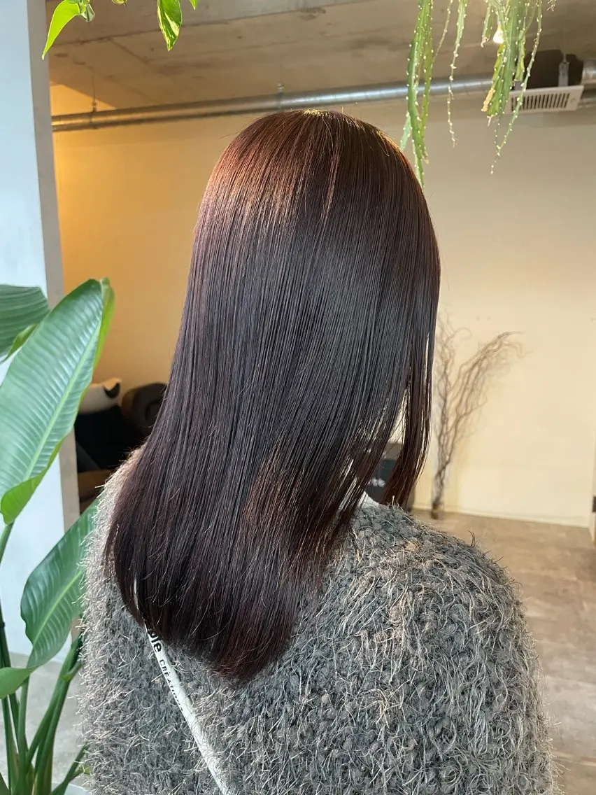 ミディアム ミディアムパーマ ボブ ハイライト 髪質改善 韓国風ヘア 河村 優花のヘアスタイル