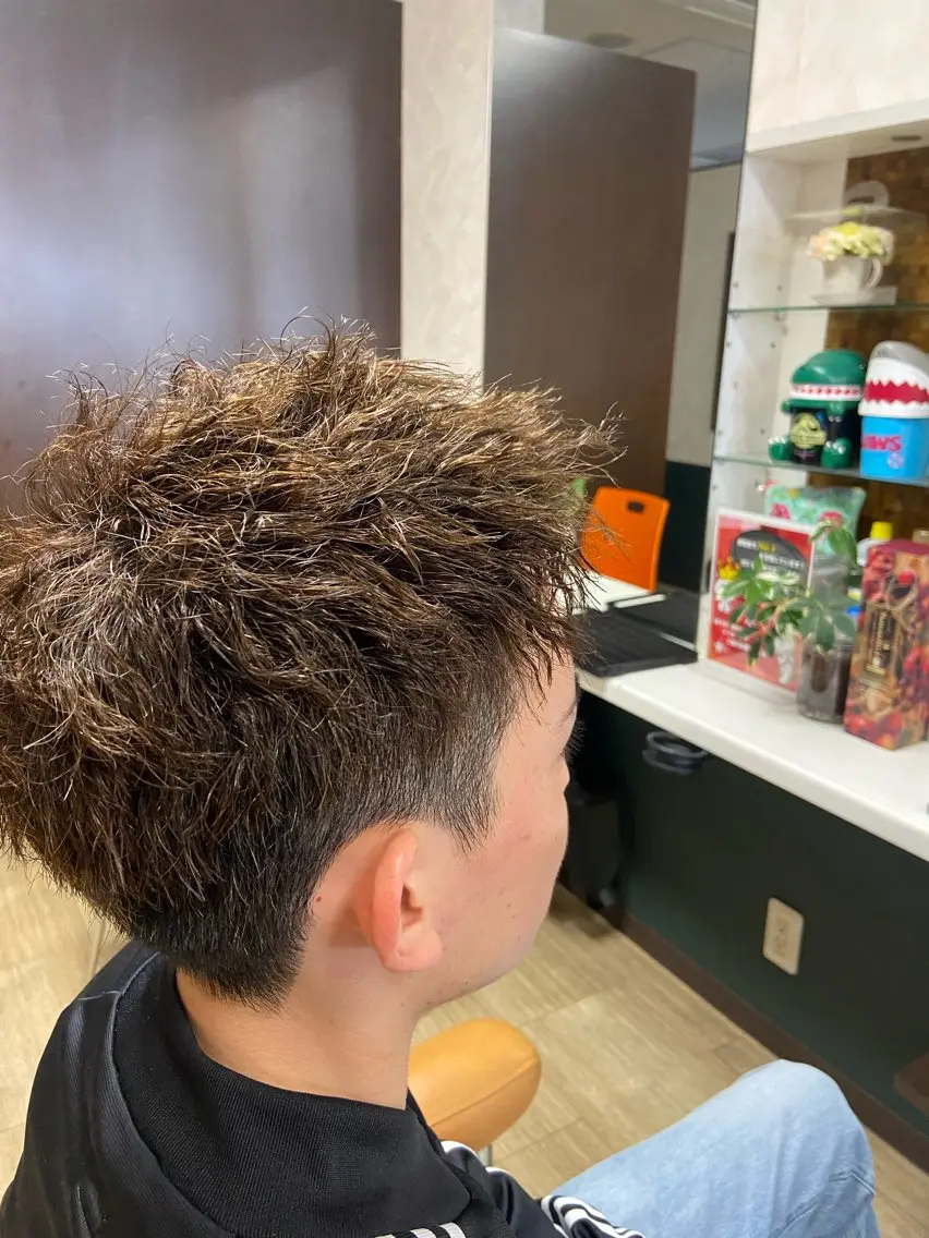 ショート パーマ メンズ パーマ 千上 結希奈のヘアスタイル