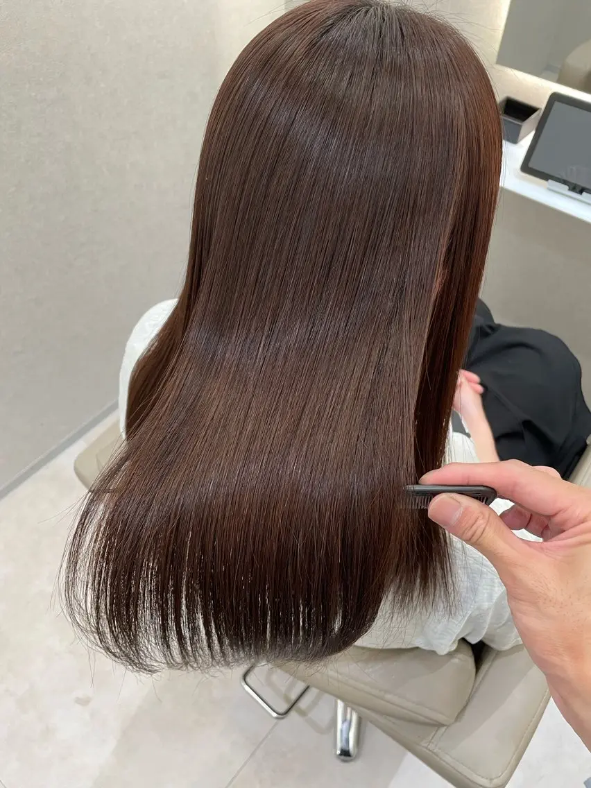 ミディアム カット ヘアカラー トリートメント 髪質改善🌿 縮毛矯正🕊️ヒロキのヘアスタイル