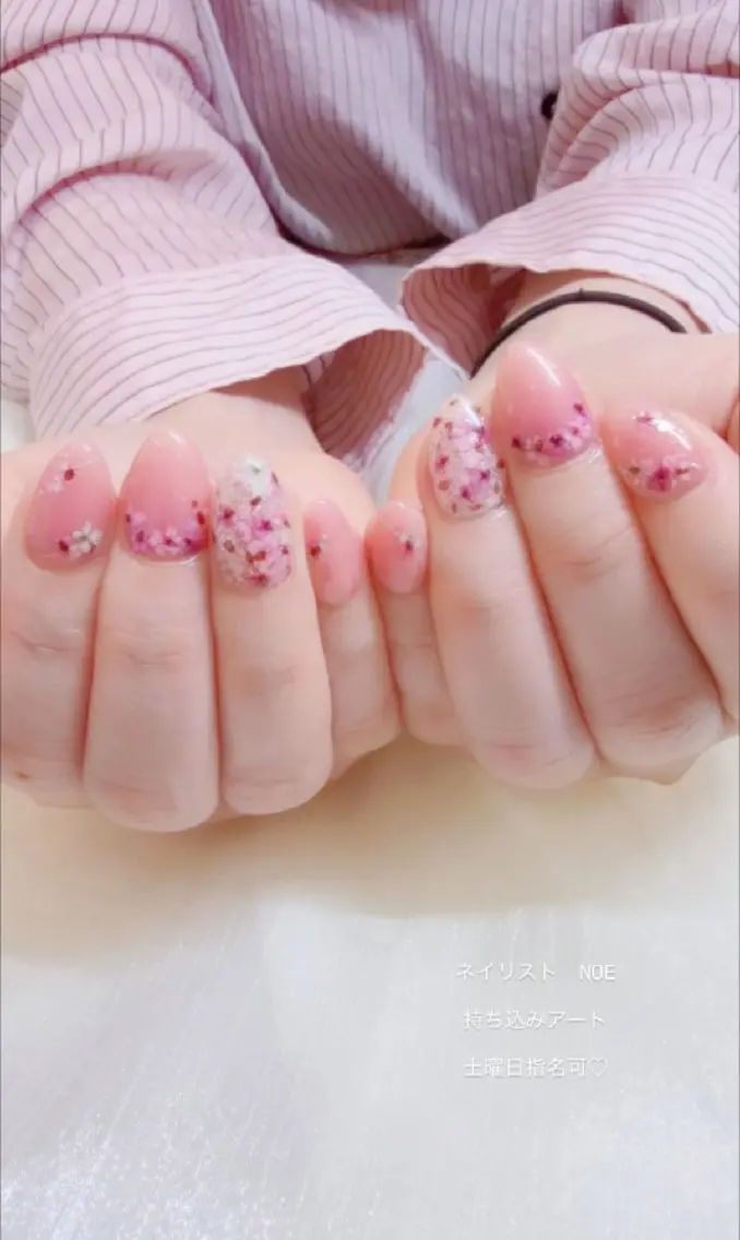 ネイル アートネイル 春ネイル ワンホンネイル ハンドネイル I LOVE ME NAIL.。.:*♡のネイルデザイン