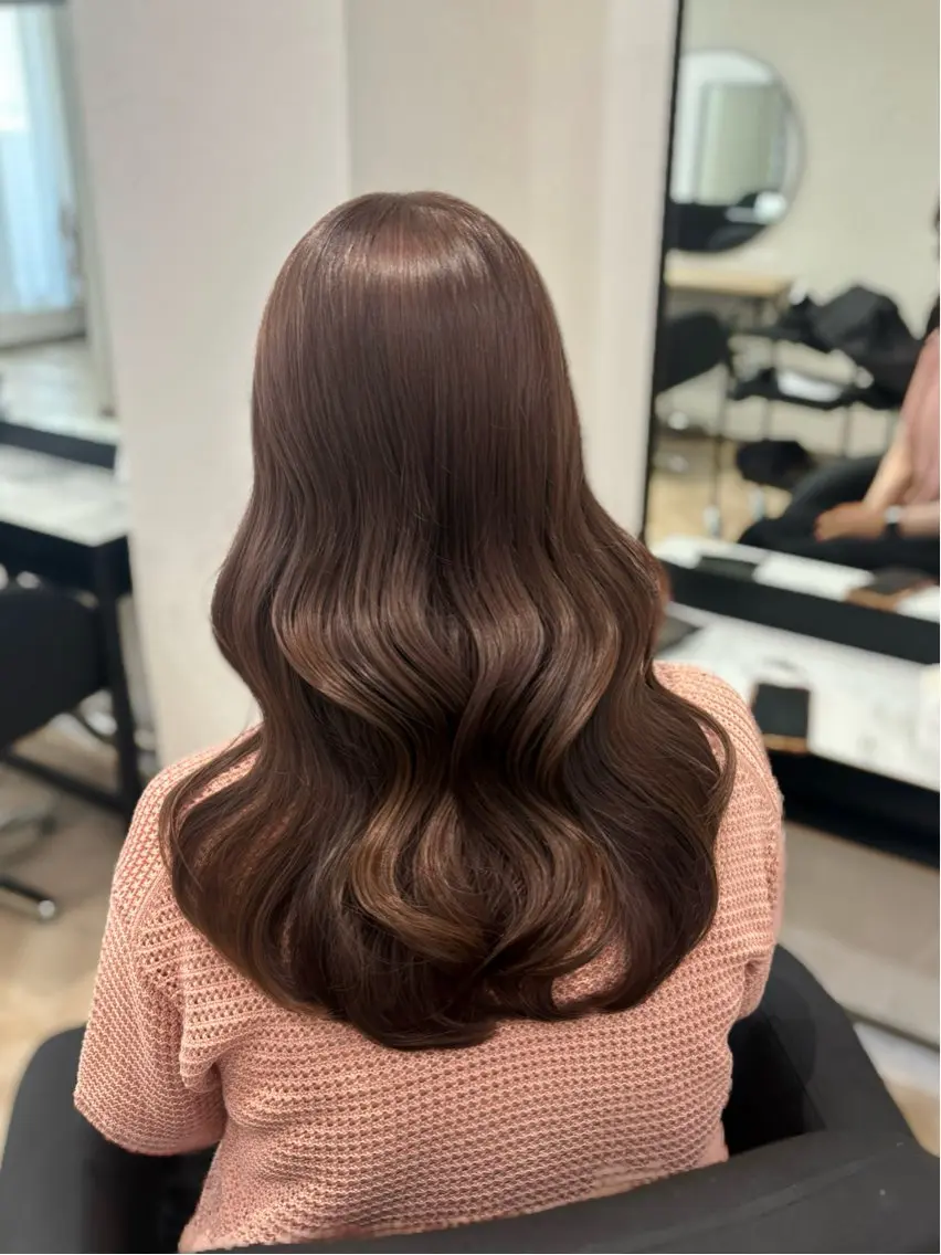 ロング カラー ベージュカラー ブリーチ ダブルカラー ブリーチなしカラー カット ヘアカラー 𝒎𝒐𝒆🩰 名駅/ヘアメ/暖色♡のヘアスタイル