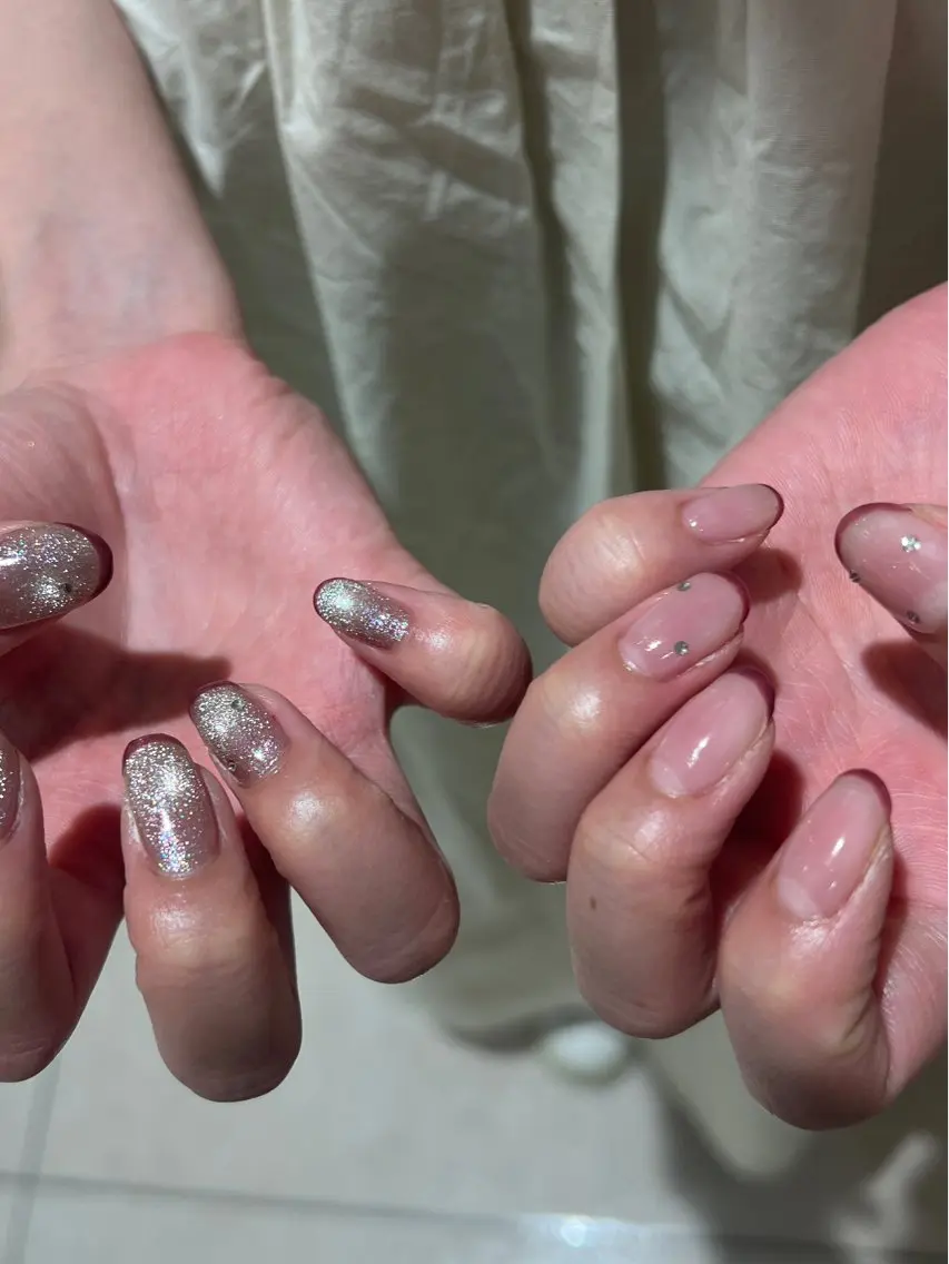 ネイル チークネイル フレンチネイル マグネットネイル ハンドネイル 【池袋】nuts nail なつみのネイルデザイン