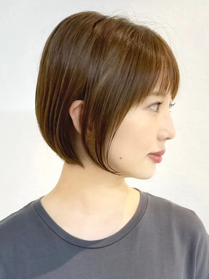 ショート カラー ボブ ショートヘア カット ヘアカラー トリートメント 当日予約🆗ショート /ハイライト/松本のヘアスタイル
