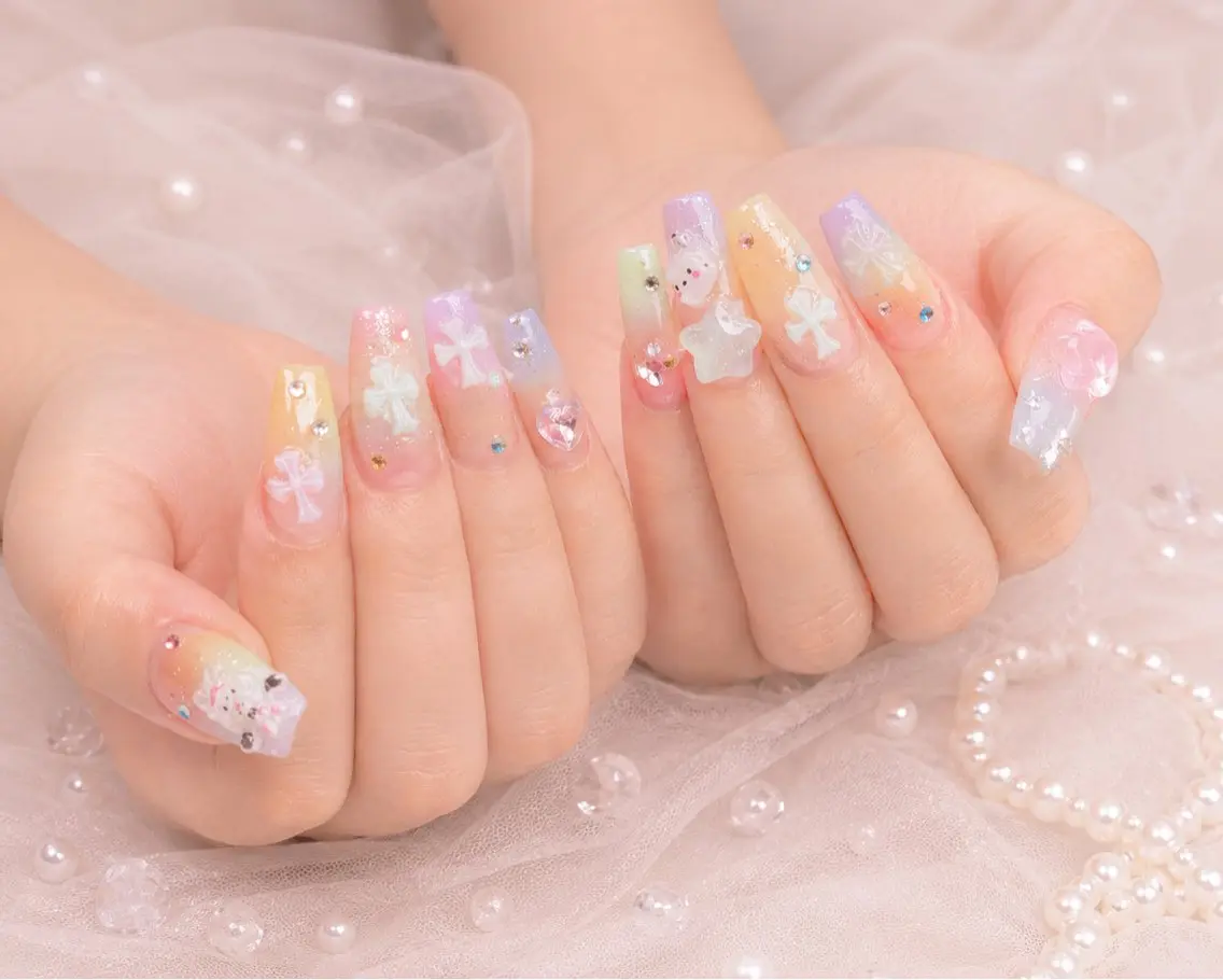 ネイル チークネイル 長さ出し フラッシュネイル フレンチネイル ジェルネイル ハンドネイル ハンドケア min nail salonのネイルデザイン