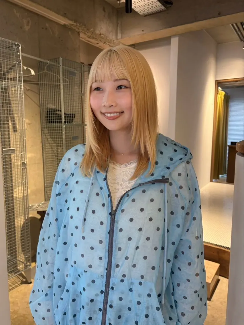ミディアム カラー 抜きっぱなしブロンド ブロンド ヘアカラー 名駅/透明感カラー /masaki⠀のヘアスタイル