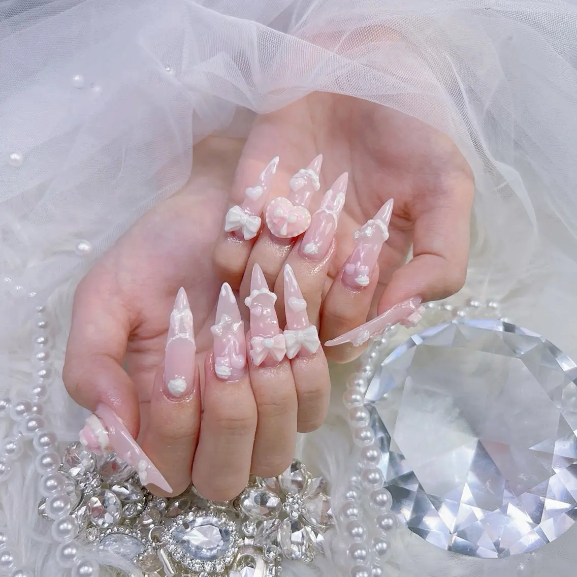 ネイル アートネイル オーロラネイル チークネイル 長さ出し フットネイル Miya _nailのネイルデザイン