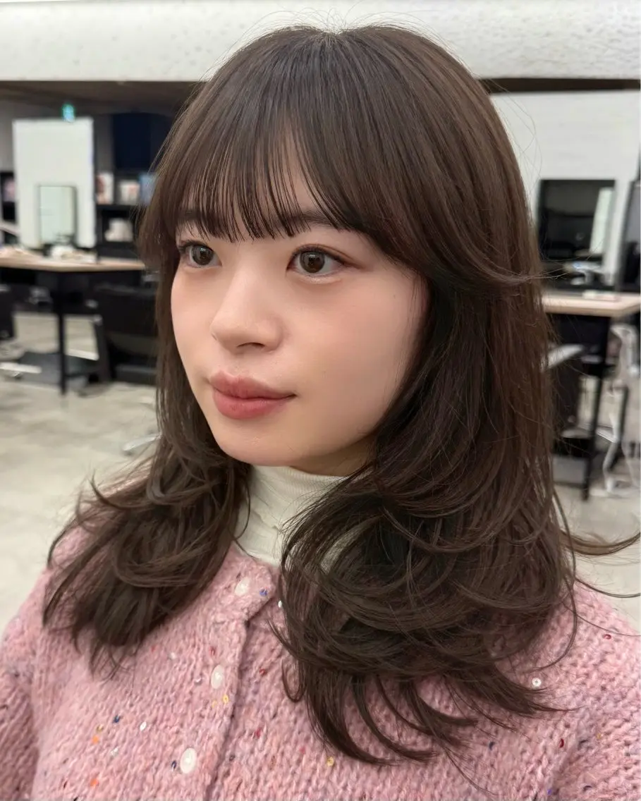 ミディアム カラー グレージュ オレンジ レイヤーカット レイヤー🩰髪質改善 /透明感/kanaのヘアスタイル