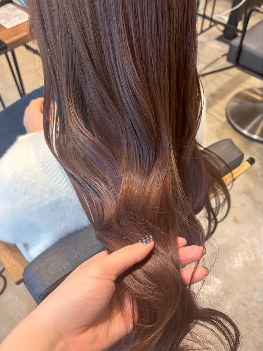 ロング カラー ベージュカラー ブリーチ 透明感カラー ダブルカラー ブリーチなしカラー 透け感カラー💎前髪 顔まわり/小由葵のヘアスタイル