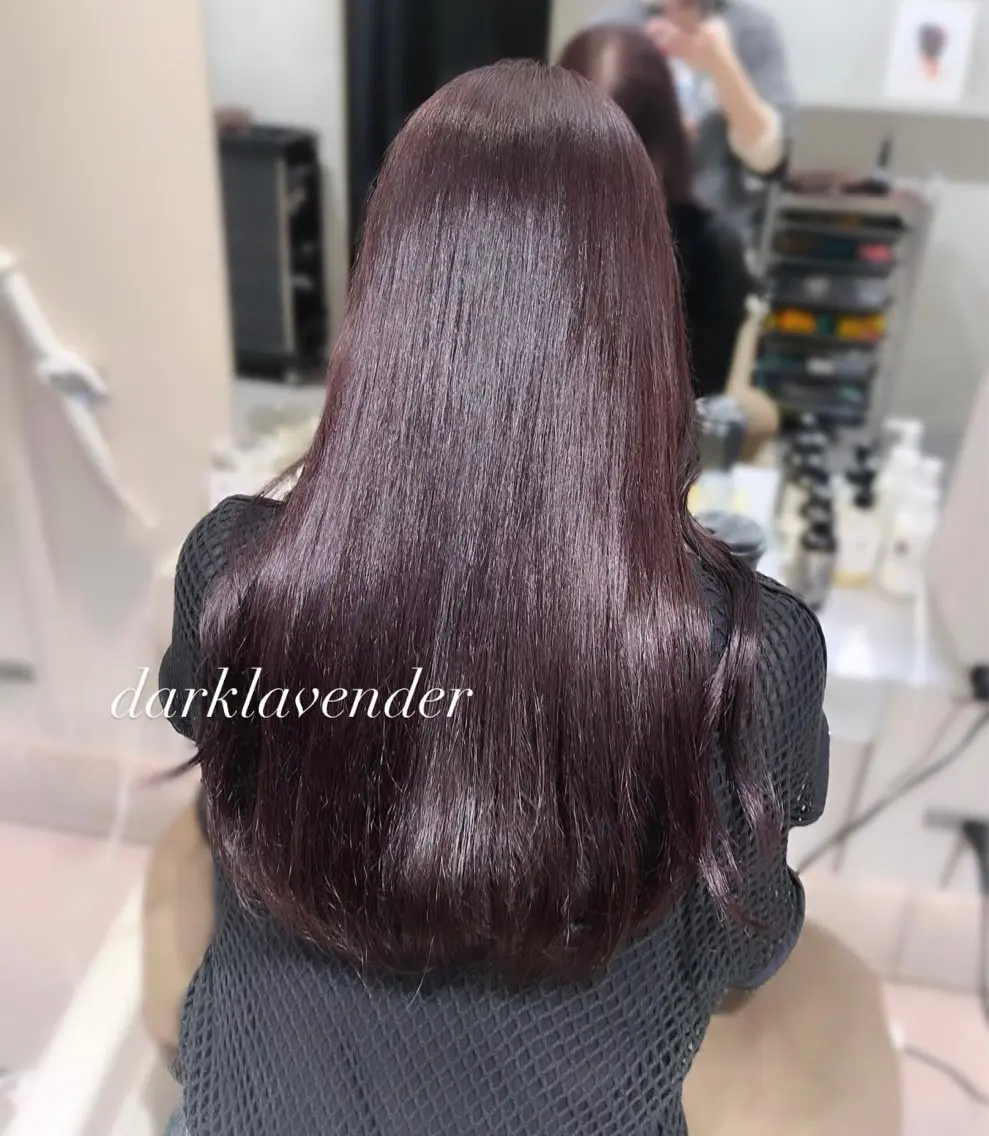 ロング カラー ブリーチ ディープラベンダー ラベンダーカラー ブリーチなしカラー 柔らかgirly/ レイヤー/yuiのヘアスタイル
