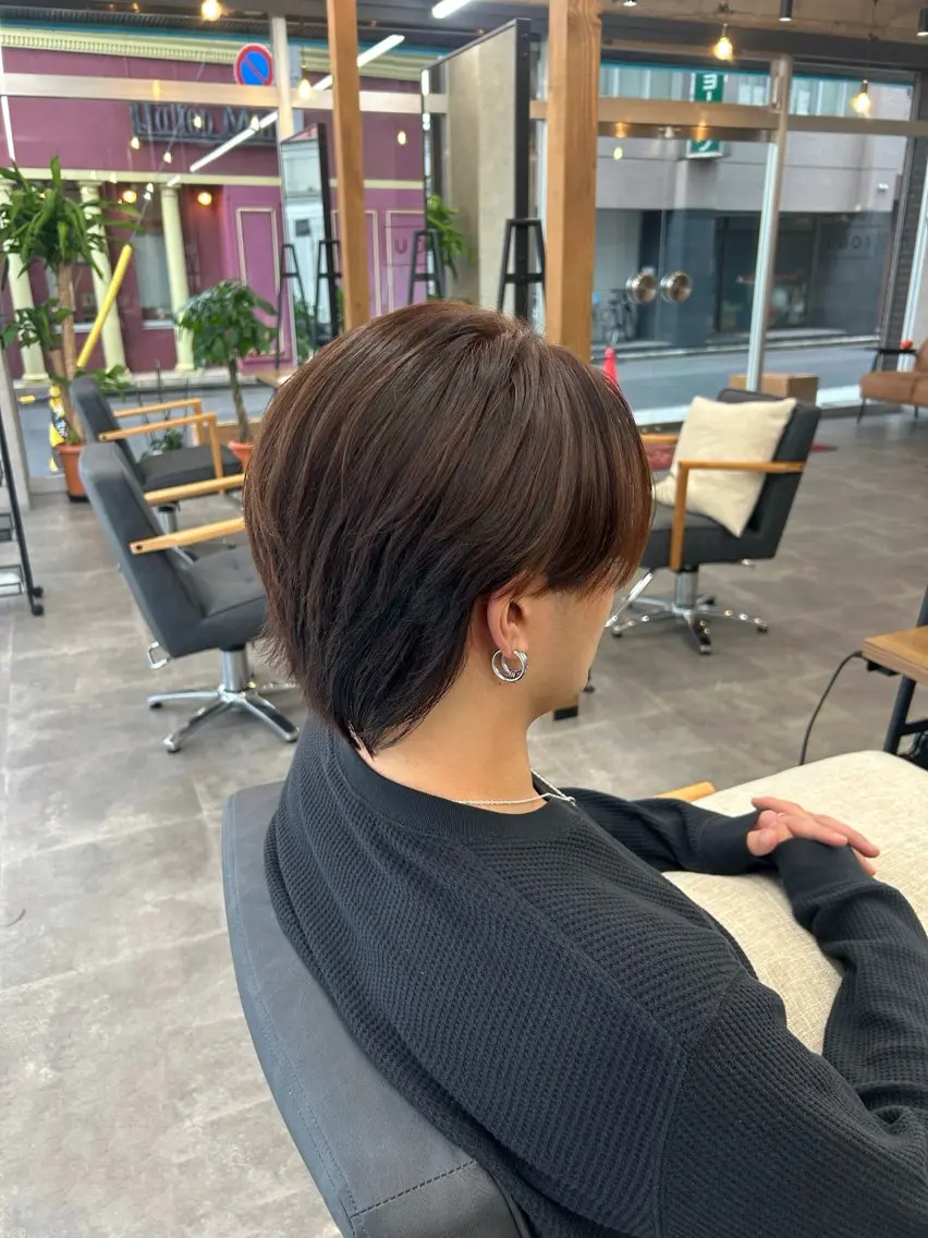 ミディアム カラー メンズ ブラウンカラー カット ヘアカラー トリートメント momo🎀毛流れ パーマ/🚹限定のヘアスタイル