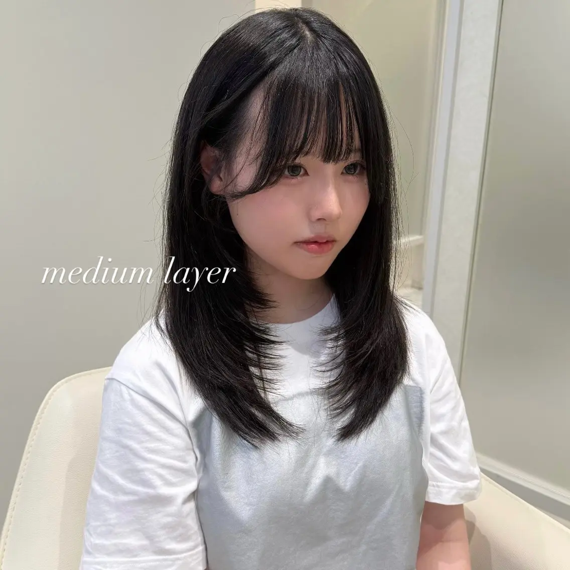 ミディアム 韓国𝐻𝑎𝑖𝑟 🇰🇷🖤ハラのヘアスタイル