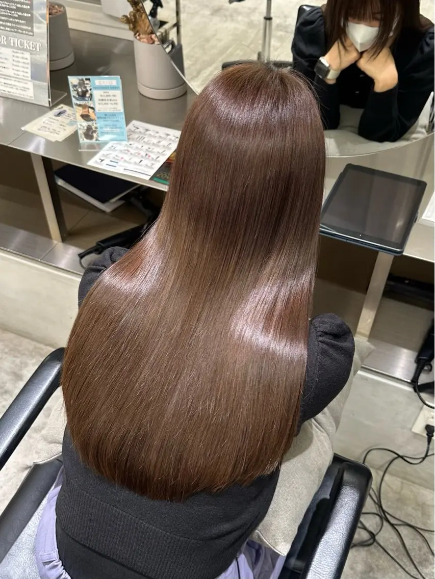 ロング 縮毛矯正 いのうえ あやののヘアスタイル