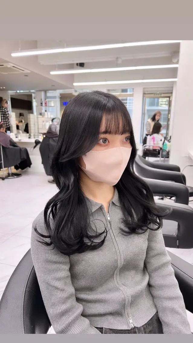 セミロング カラー パーマ ヘアアレンジ メンズ 上品＆韓国風 🥀海心🥀のヘアスタイル