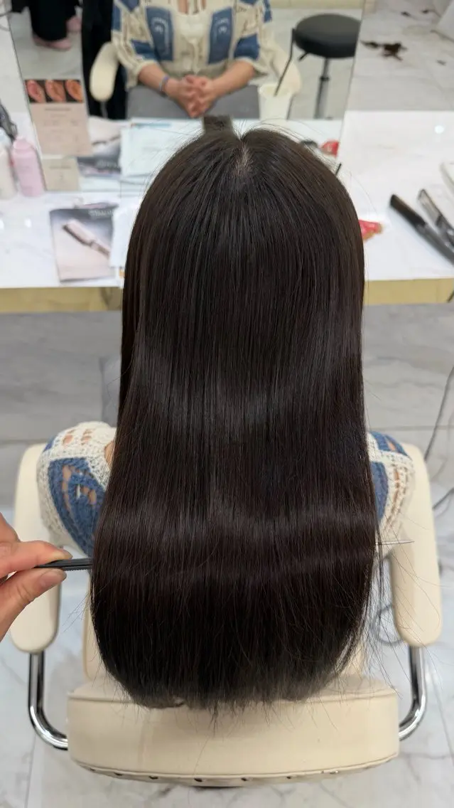 ロング カット 縮毛矯正 mako 韓国ヘア 🇰🇷まつパのヘアスタイル