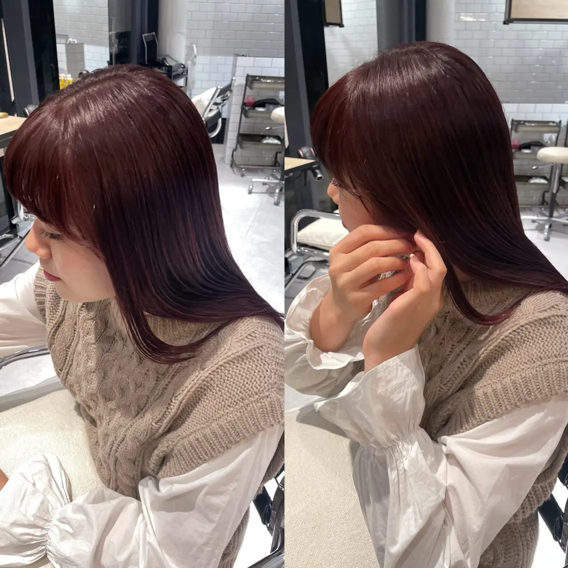 𐙚⋆°初回限定。⋆♡【カット+ケアカラー+ 𝐒𝐎𝐍𝐐 3step treatment】の写真