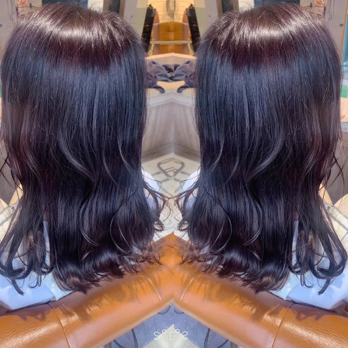 ロング カラー パープルカラー 韓国🇰🇷 ✂︎hair 内田愛のヘアスタイル