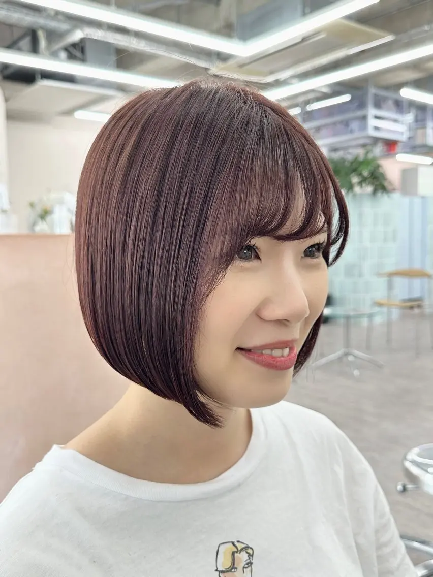 ミディアム カラー ボブ arte pelo 辻のヘアスタイル