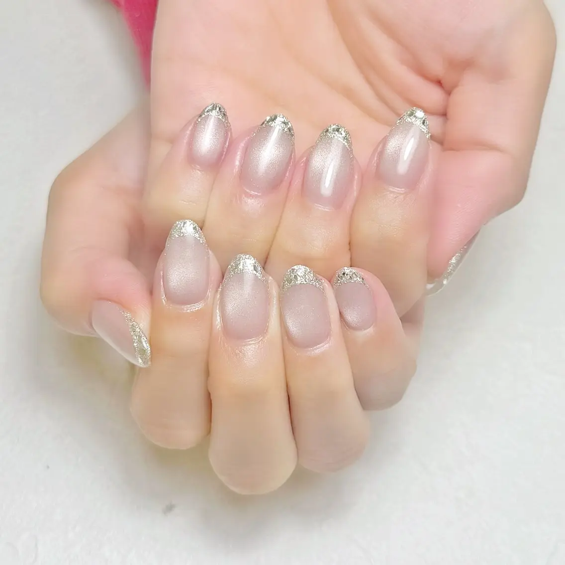 ネイル フレンチネイル ガラスフレンチ マグネットネイル オフィスネイル ワンカラーネイル rouse nail RISATOのネイルデザイン