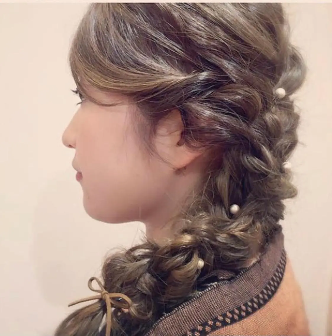 セミロング ヘアアレンジ 結婚式・ブライダル ヘアセット 高橋 侑莉亜のヘアスタイル