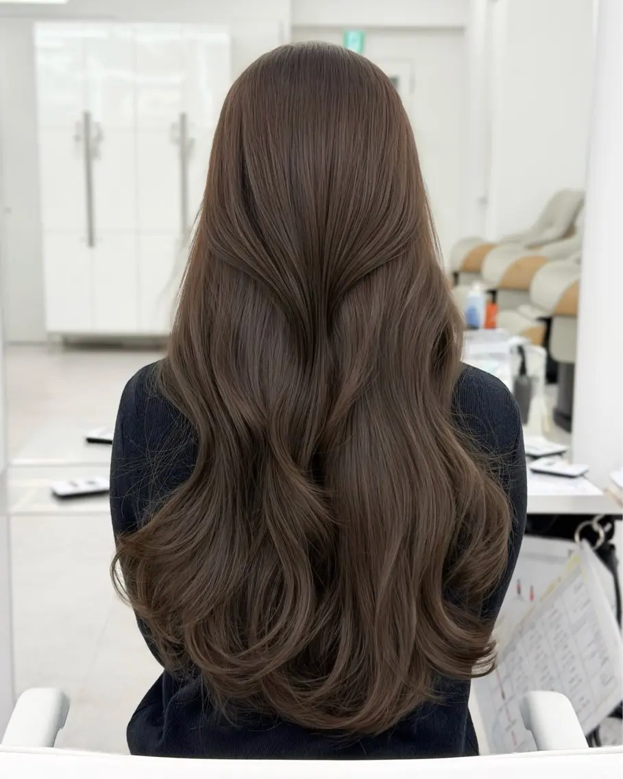 ロング カラー カット ヘアカラー トリートメント 韓国ヘア　紗希 🦋のヘアスタイル