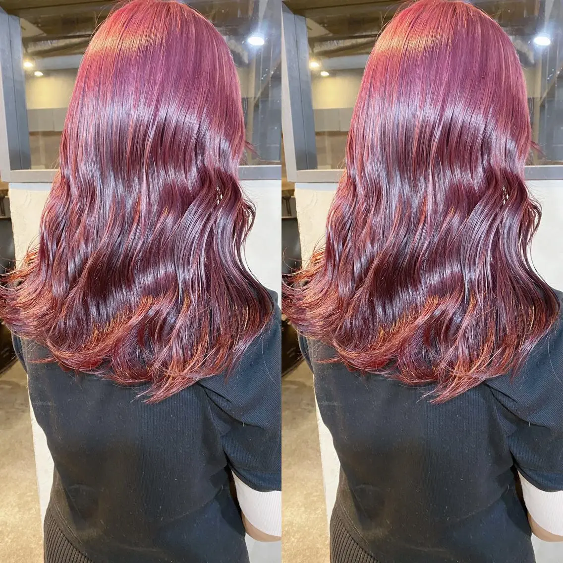 セミロング カラー ヘアカラー yoriダブルカラー 代表すがわらのヘアスタイル