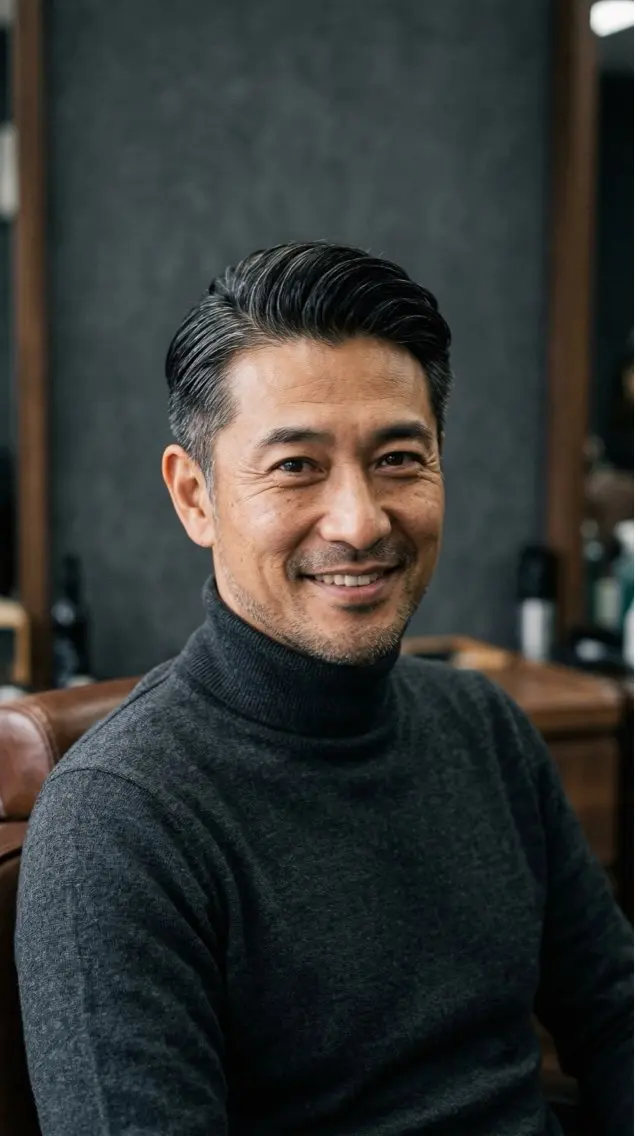 ショート メンズ 七三 刈り上げ カット 🔮メンズ縮毛矯正 メンズパーマ💎竹永のヘアスタイル