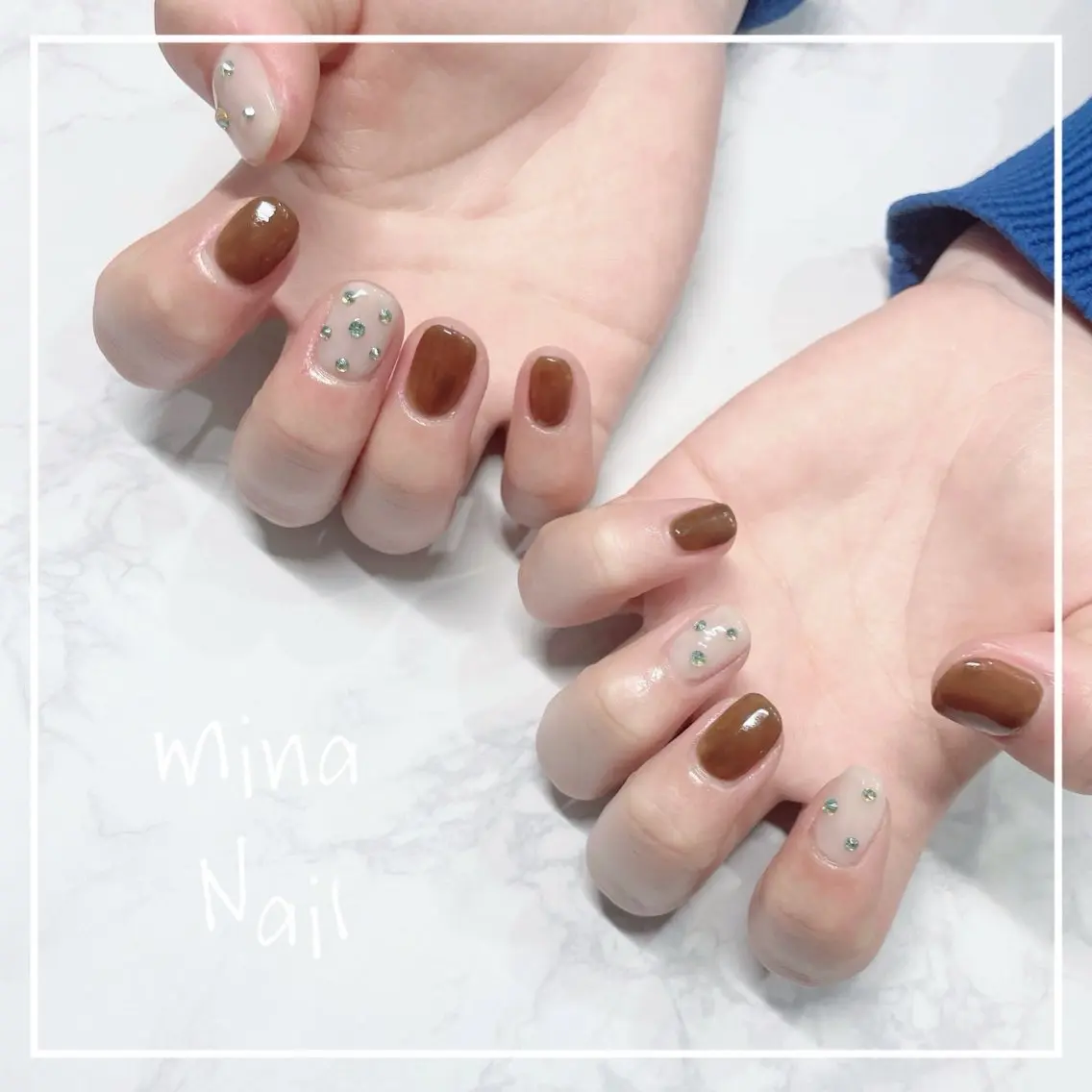 ネイル ブラウン mina Nailのネイルデザイン