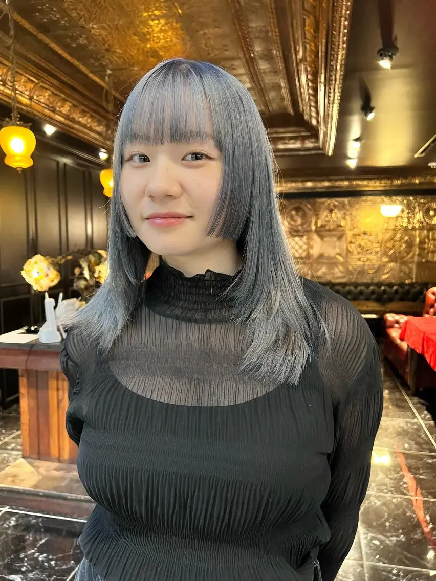 ミディアム カラー カット ヘアカラー 圧倒的デザイン力 店長🎨RENAのヘアスタイル