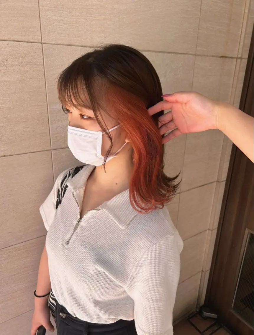 ミディアム ヘアカラー 透明感カラー NAN AMI グレージュのヘアスタイル