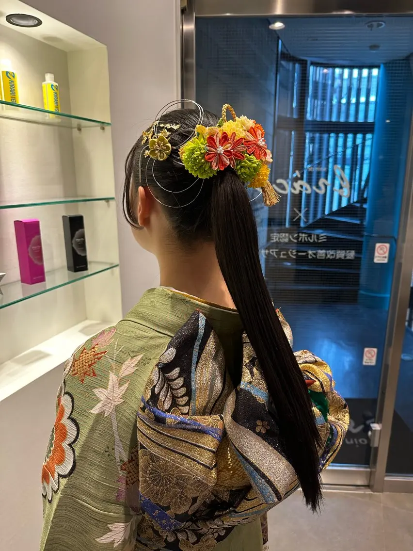 ロング カラー ヘアアレンジ ヘアカラー 店長/骨格診断/美髪 髪質改善/松若 優のヘアスタイル