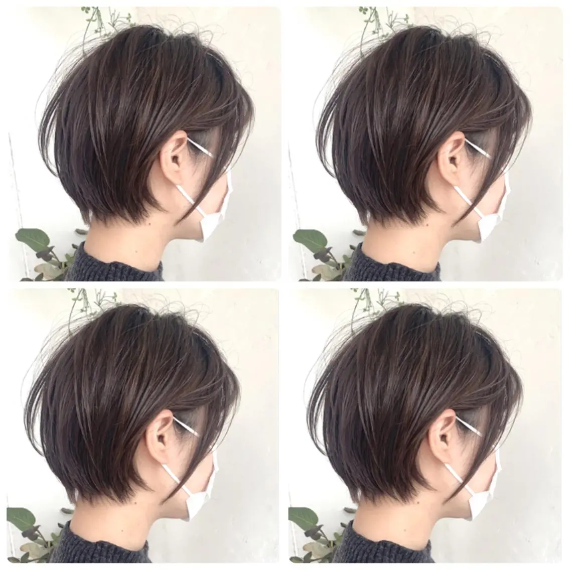 ショート カラー ショートボブ ハンサムショート 丸みショート ハイライトカラー ボブ カット ヘアカラー トリートメント 京都大人女性ショート 徒歩1分/秋山のヘアスタイル