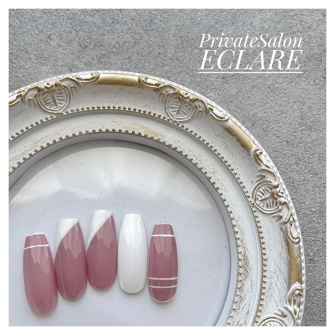 ネイル アートネイル ブラウン フットネイル フレンチネイル ジェルネイル Nail Salon ECLAREのネイルデザイン