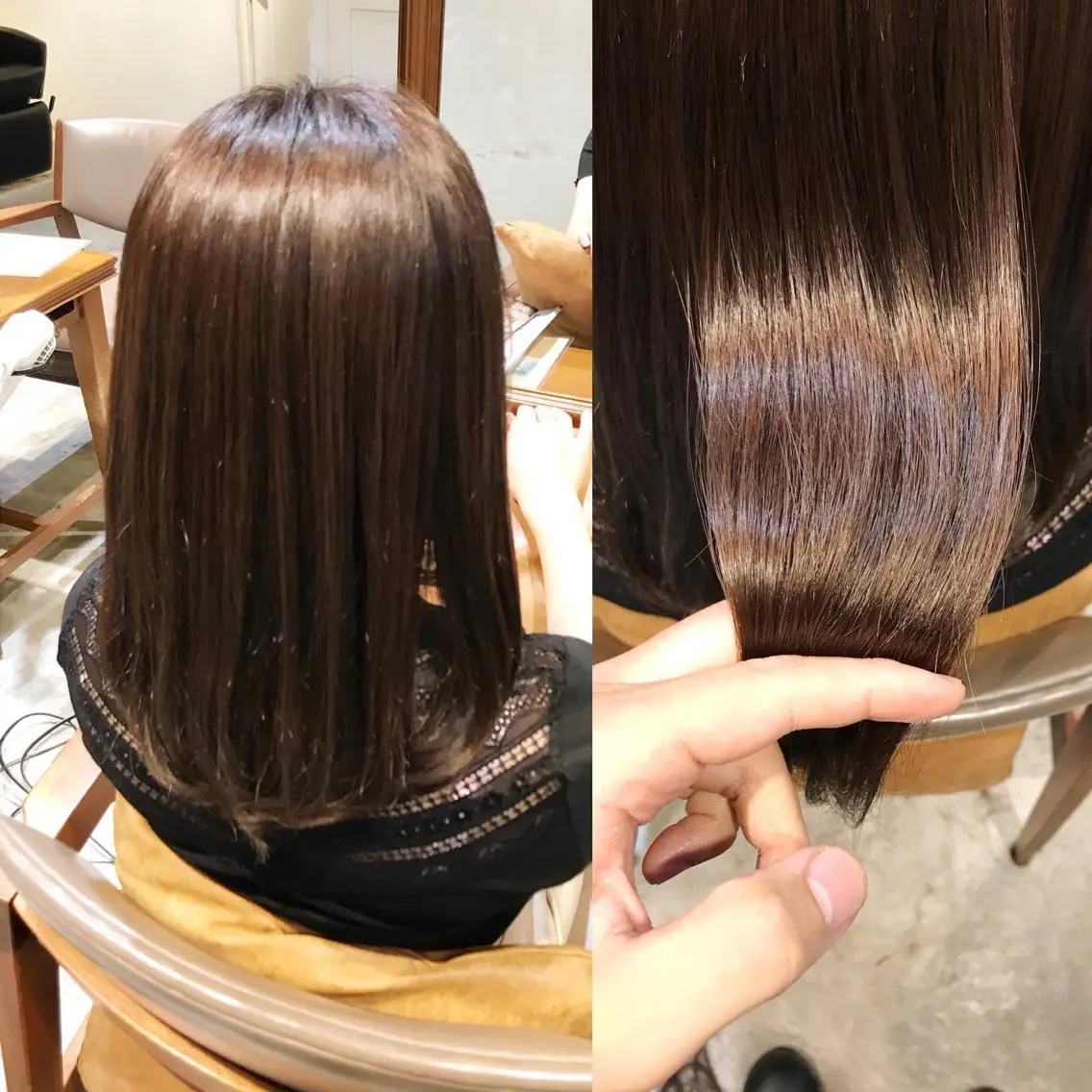 セミロング カラー ヘアアレンジ ブラウンカラー チェスナットブラウン トリートメント カット ヘアカラー トリートメント ヘッドスパ 小林 佳祐のヘアスタイル