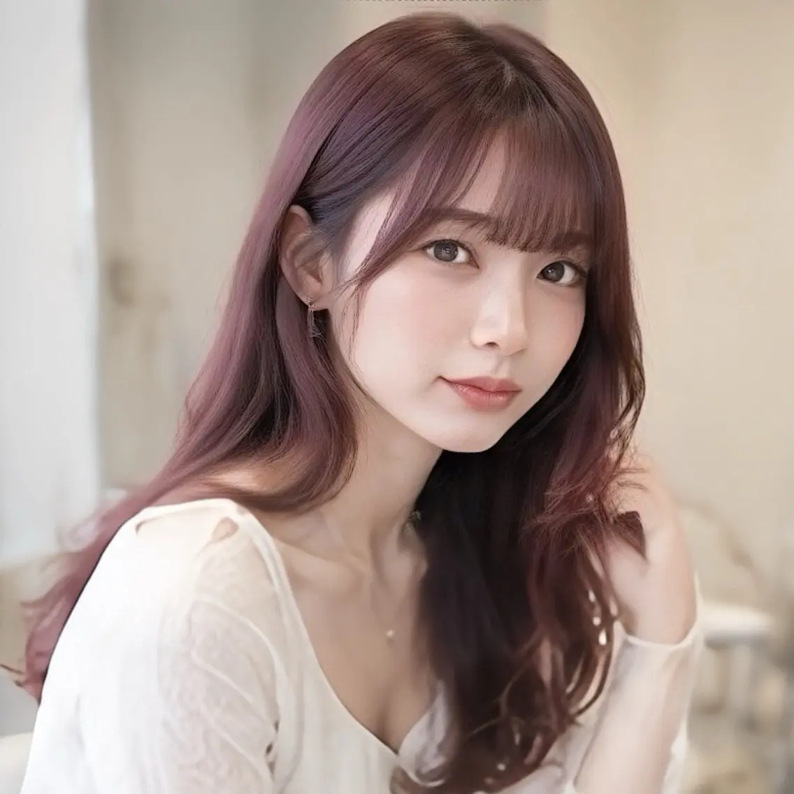 ロング カラー カット ヘアカラー トリートメント レイヤー/顔まわり /縮毛矯正/おばかんのヘアスタイル