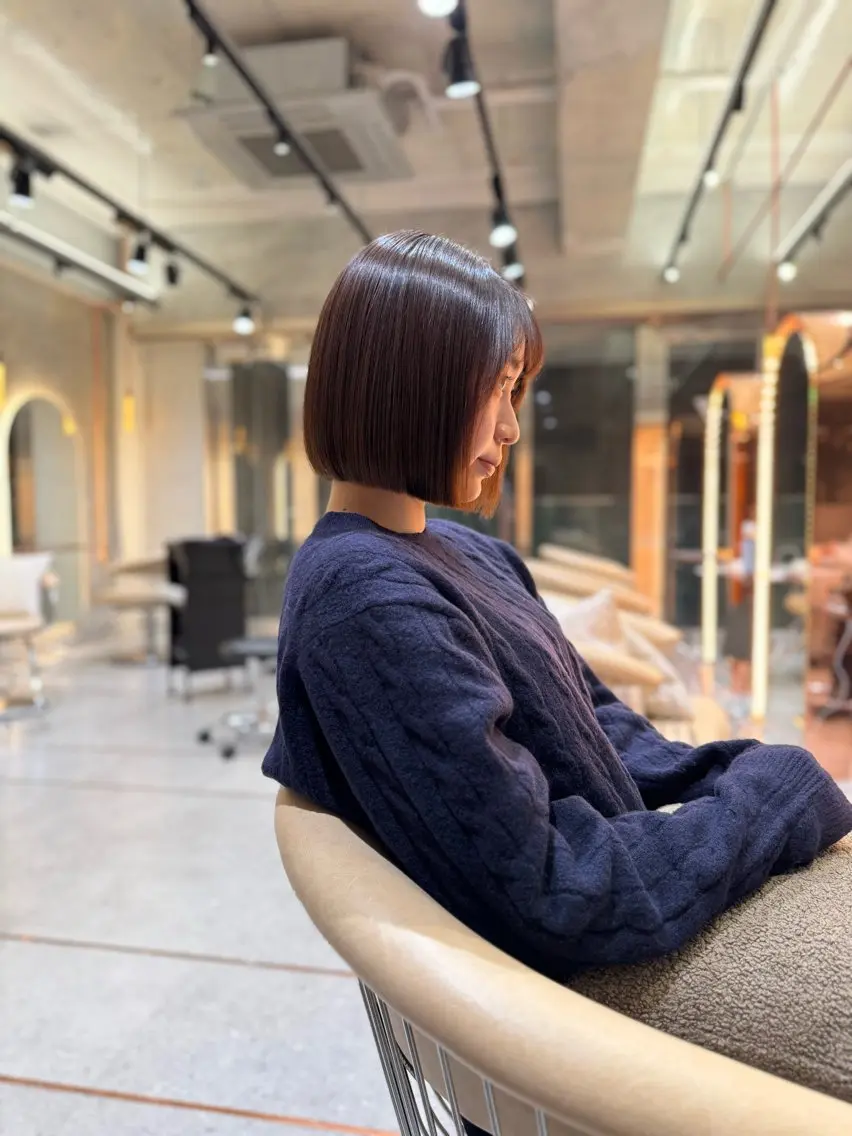 ショート カット ヘアカラー 縮毛矯正 トリートメント ‎🤍髪質改善‎🤍 レイヤーカット‎🤍のヘアスタイル