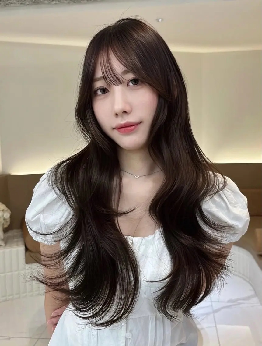 ロング カット ヘアカラー トリートメント ブリーチなし透明感 カラー/松沢州途のヘアスタイル