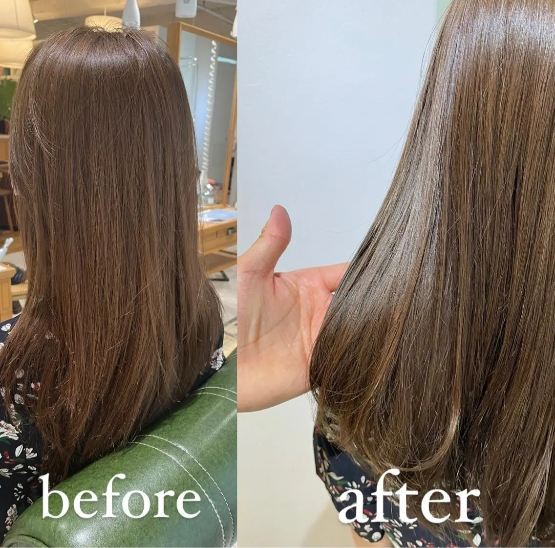セミロング カラー ベージュカラー カット ヘアカラー トリートメント 過去一の柔髪ヘア 🌿einshairのヘアスタイル