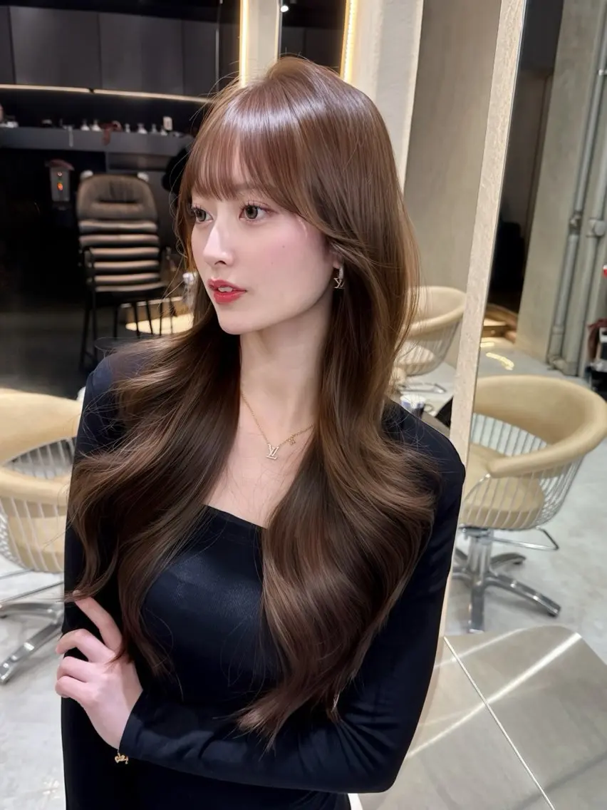 ロング 縮毛矯正 トリートメント カット ヘアカラー トリートメント 🫧髪質改善 講師🫧🍎幹細胞のヘアスタイル