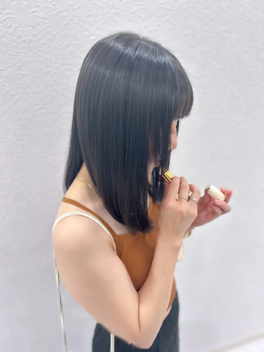 ミディアム 髪質改善 イノクチ マコト髪質改善カラーのヘアスタイル