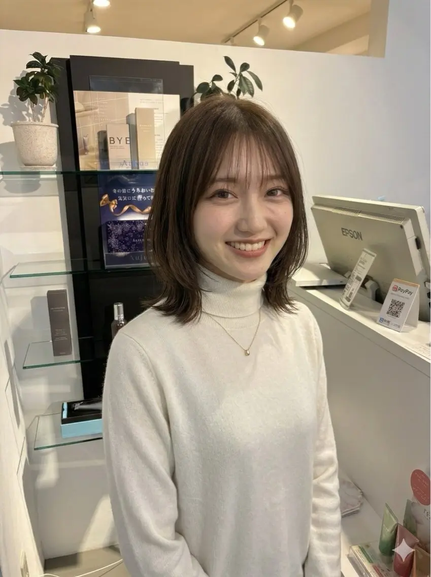 ミディアム カットモデル募集中 💇🏻　福田彩南のヘアスタイル
